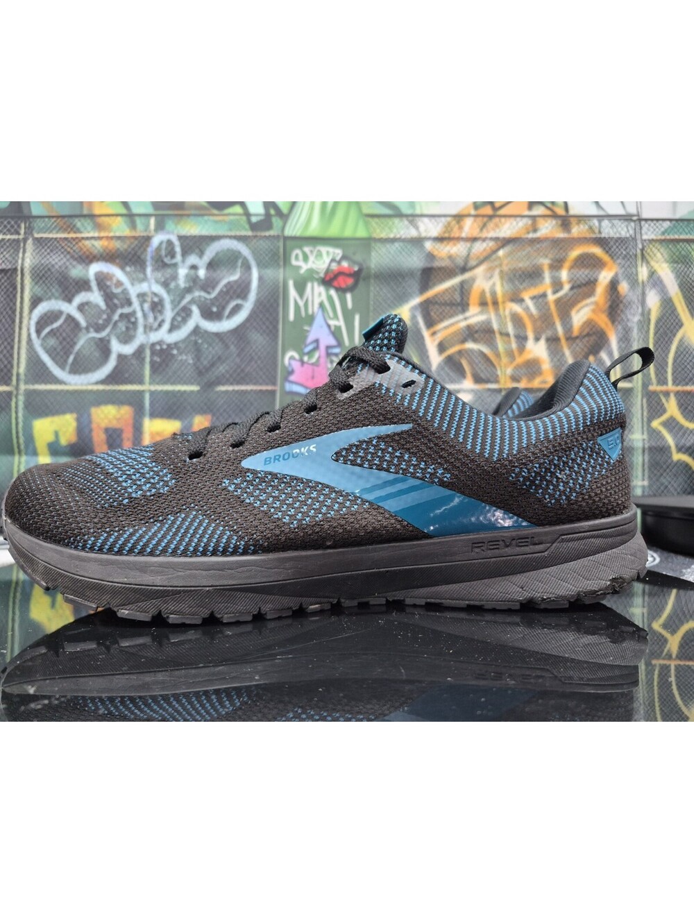 Brooks Revel 5 Shoes Mens Size 13M Black Blue Running Sneakers Athletic
